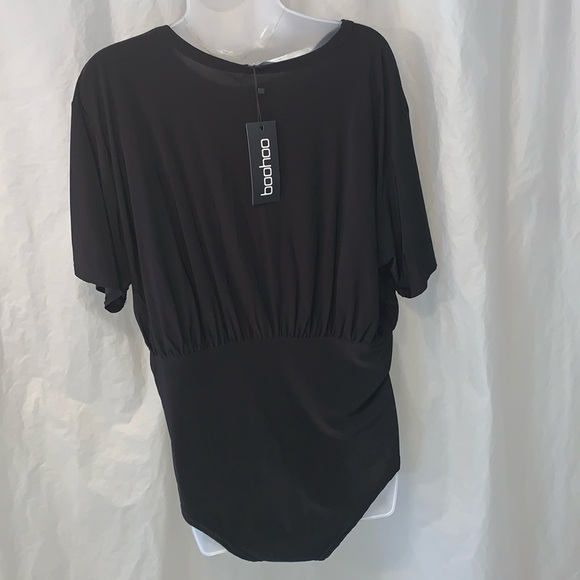 NWT 14 BooHoo Plus Natalie Corset Detail Bodysuit - Picture 5 of 12